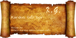 Kardos Gábor névjegykártya