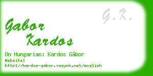 gabor kardos business card